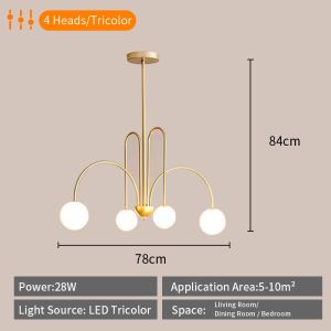 【RNG-Lighting】 Modern Design Ceiling Light LED Branch Chandelier Bedroom Light Center Light Tricolor Chandelier Living Room Light