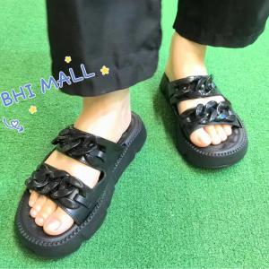 Sandal  Selop Wanita Jelly Sandal Torea Terbaru Permium Korea Empuk Rantai Kekinian