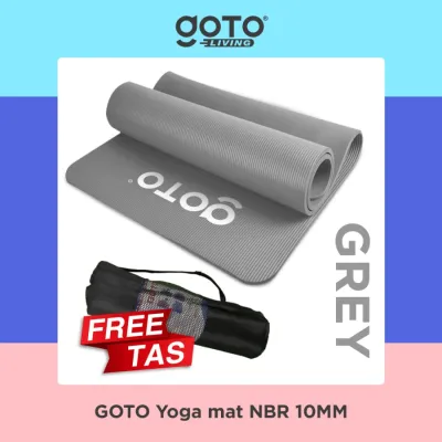 Goto NBR Yoga Mat 10mm Matras Abu-abu
