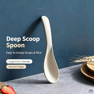 Wheat Straw Deep Bowl Soup Spoon Food Grade Non‑Slip Handle Shatterproof Kutsara