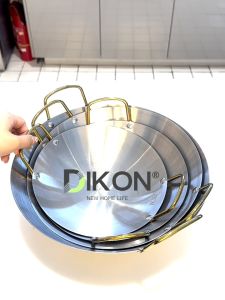 304 Stainless Steel Pan Non-Coated Frying-Pan Wok Seafood Pot with Double-Handle Cooking Pot Cookware Makapal Small Woks