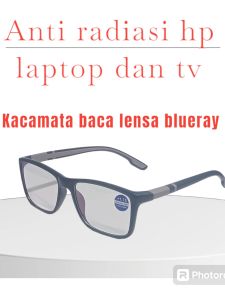Kacamata Baca Full Rim Desain Sporty Anti Radiasi Biru +1.50