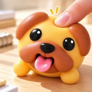 Pop Tongue Puppy Fidget Squeeze Toy Interesting Animal Stress Relief Toy Hand Play Toy Birthday Gift for Boys Girls