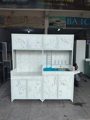 150*40*170 kitchen set 4 pintu alumunium acp/rak piring/wastafel/rak kompor/kitchen set alumunium/pengiriman only jabodetabek/TANPA KUNCI