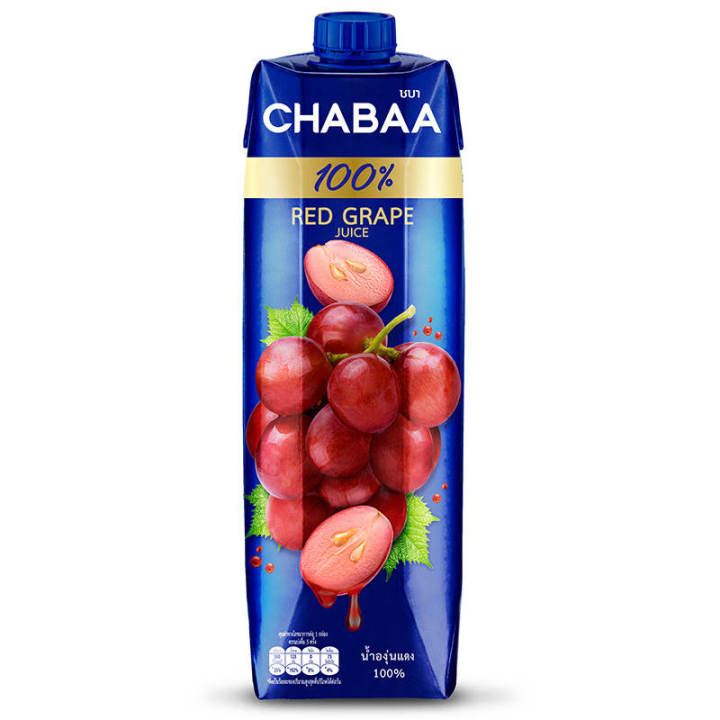 ชบาน้ำองุ่นแดง100เปอร์เซ็นต์ 1000มล. Chabaa Red Grape Juice 1L