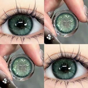 (6months Wear) For Eyes 2Pcs/1pair Natural Eye 14/14.5mm Cosplay Beauty Makeup纳吉尼绿网红同款 眼镜女生显色亮眼大直径两片装年抛 fashion glasses