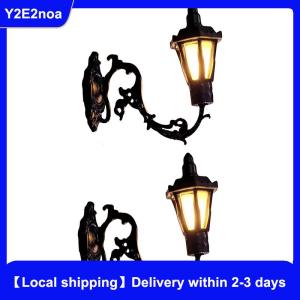 【Local shipping】 2pcs 1 12 DollHouse Decor Wall Lamp Model Garden Yard Chandelier Sand Table Led Light