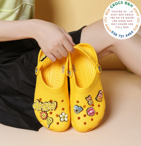 Giày dép crocs - dép sục nhựa crocs band drew house cho cả nam và nữ chống thấm nước chống trơn trượt chống hôi chân hàng nhà máy xuất xịn đầy đủ hộp hoặc túi crocs (tặng kèm jib như hình)