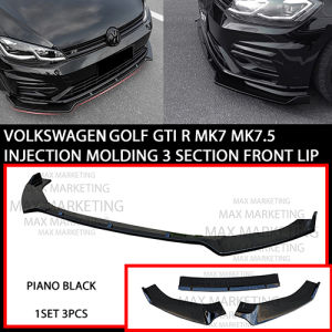 VOLKSWAGEN GOLF TSI  MK7 MK7.5 INJECTION MOLDING THREE-SECTION FRONT LIP WITH PAINT (PIANO BLACK) ABS SKIRT LIP BODYKIT