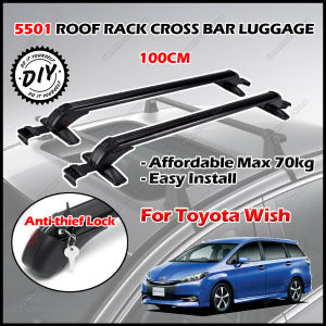 ⚠️ 5501 (100cm) Car Roof Rack Roof Bar Roof Carrier Cross Bars Luggage Roof Rack Carrier Bicycle Carrier Box Anti-theft Lock/Cross Bar Roof Bar Rak Bumbung Rak Bagasi Kereta - TOYOTA WISH