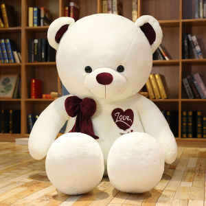 JOJO CASTLE Giant Size Teddy Bear WithScarf Stuffed Animals Pink Brown White Teddy Bear Plush Toys 80/100/120/140/160/180cm Human Size Bear Doll Pillow Kids Lovers Birthday Valentines Day Gift