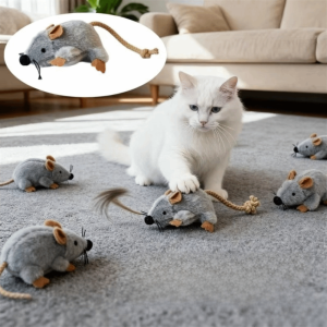 INNEWIN Stuffed Mouse Interactive Cat Toys Kitten Toy Compact Design Cat Plush Mouse Toy Pet Toy Pet Compact Play Game Indoor Cat