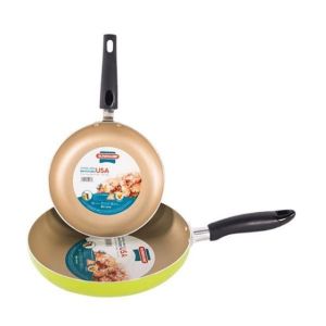 Set 2 chảo chống dính Sunhouse lòng vàng 18cm+24cm