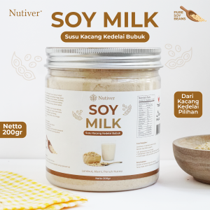 NUTIVER Susu Kedelai Bubuk Soy Milk Powder Kedele Bubuk Alami Tanpa Gula Tambahan 200gr