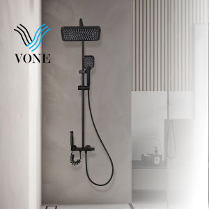 VONE Shower Tiang Piano Rain Kamar Mandi 4 in 1 Set Keran Mixer Panas Dingin