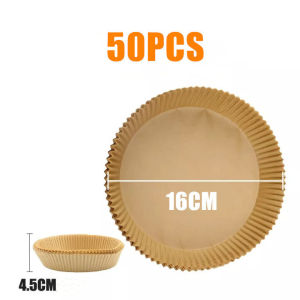 กระดาษรองหม้อทอดไร้น้ำมันทรงกลม 50 ชิ้น แบบใช้แล้วทิ้ง สําหรับเตาอบ สี่เหลี่ยม/วงกลม