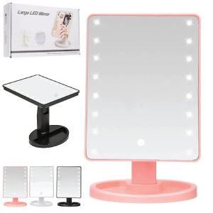 16 LED Makeup Mirror Cosnetic Vanity Mirror Adjustable Light Touch Screen/Cermin Solek Berlampu