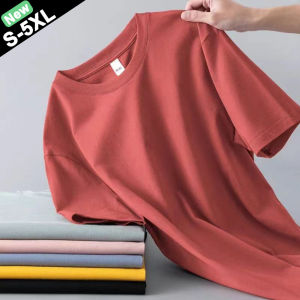 T-Shirts Man Summer Clothing Male Tshirt Cotton Basic Solid Short Sleeves Tee Shirts Female Tops Boys Girls Normal Fitted Style