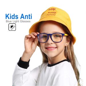 UV400 Blue Light Blocking Kids Screen Glasses Computer for Kid Boys Girls Children Gaming Glasses with  Free Car Glass Cover