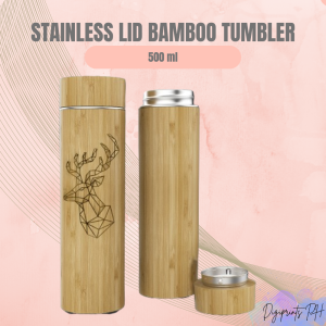 Digiprints PH - Hot and Cold Stainless Lid Bamboo Tumbler (500ml)
