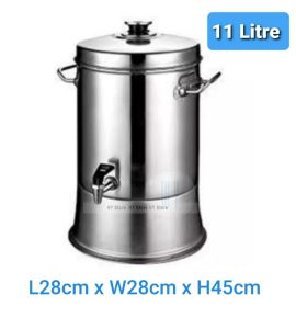 Stainless Steel Water Dispenser Cooler 11 Litre Juice Beverage Container Non-Magnetic Bucket