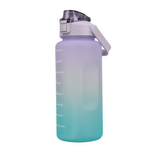 JUNCHUANG 2000mlเด็กถ้วยน้ำความจุขนาดใหญ่พร้อมสติกเกอร์สามมิติ 3D เด็กถ้วยฟางขวดน้ำกีฬา