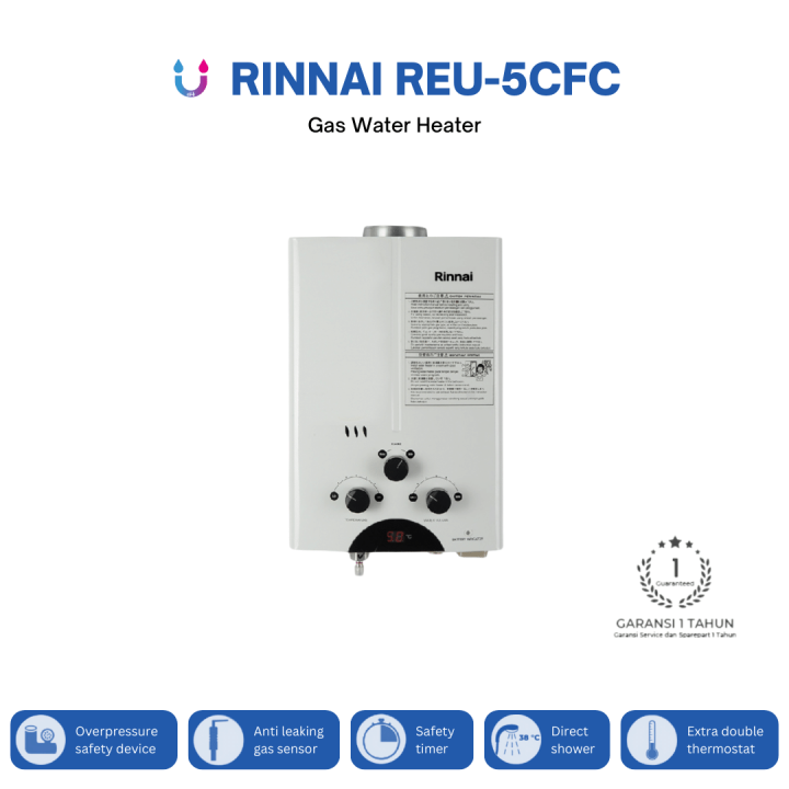 Water Heater GAS RINNAI / PEMANAS AIR GAS DIGITAL DAN OTOMATIS - Termurah