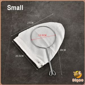 Digeo Reusable Mesh Milk Tea Filter Bag With Handle Steel Ring Cotton Cloth Filter Kitchen Accessories