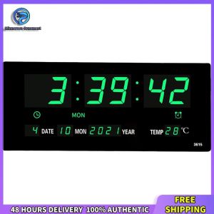 Winnereco LED Digital Alarm Clock for Home and Office with Temperature and Date Display Large Screen Bedside Decor