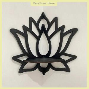 [PureZone] 1Pc Lotus Shelf Display Essential Oil Rack Candles Stone Floating Wall Shelf Modern Home Decoration Wall Decor Gift