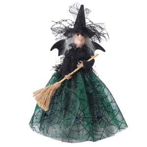 COZY NOOK Witch Halloween Witch Doll High Quality Silk Haunted House Doll Doll Ornaments Black Halloween Decorations