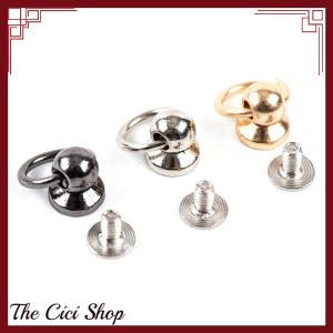 [The Cici Shop] 10pcs 8mm Metal Button O Ring Stud Screwback Craft Bag Phone Screw Nail