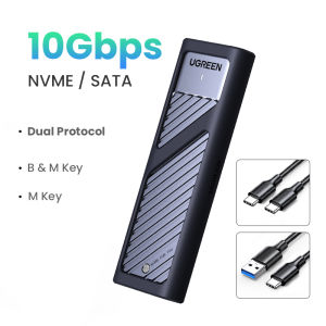 UGREEN M.2 NVMe SATA SSD Enclosure Adapter 10/20Gbps USB 3.2 Gen2 USB C External Enclosure Supports M and B&M Keys(SSD Not Included)