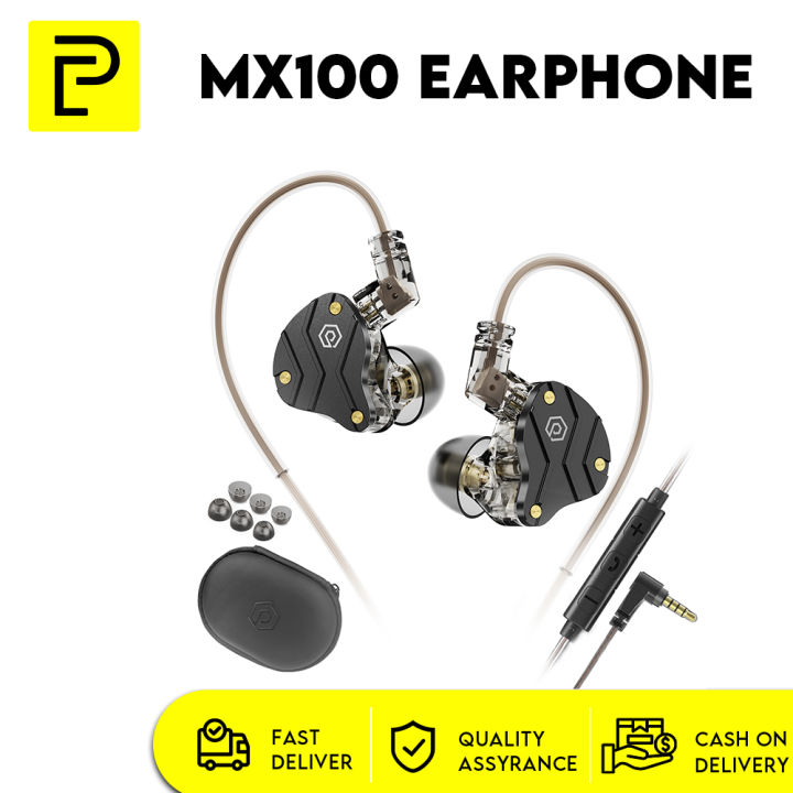 POPCORN MX100 Dynamic Earphones HIFI Bass Earbuds In