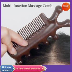Graceful 3 in 1 Sandalwood Massage Comb Meridians Comb Health Hair Therapy Wooden Comb
