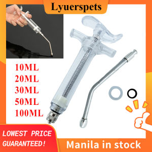 Plastic Steel Syringe Fiber Glass Syringe Heavy Duty Injector with Oral drencher nozzle for handfeeding Dog Pig Goat Cattle Veterinary Equipment Set