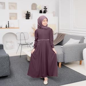 Gamis Muslim Anak Perempuan Maxy Raylane Kid Shakila Polos By Demore