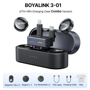 BOYA BOYALINK 3 micro không dây micro thu âm micro không dây cài áo Khử tiếng ồn AI mic cho Livestream Vlog Android iPhone DSLR