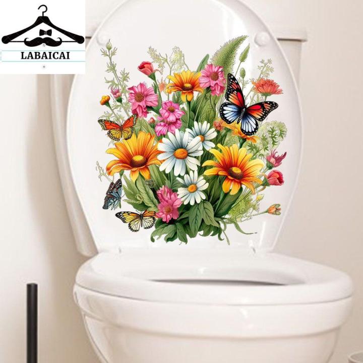 LABAICAI Chống nấm mốc Miếng dán nhà vệ sinh hình hoa bướm Tự dính Dễ ...