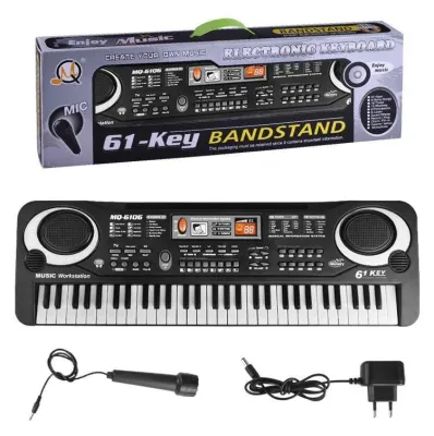 Đàn piano điện tử 61 phím tặng kèm Micro và cục sạcĐàn điện organ cho bé.