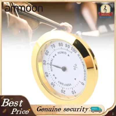 ammoon Domary Violin Hygrometer Mini Humidity Gauge Instrument Meter Round Alloy Dial Design 38mm Portable Hygrometer for Violin Guitar Musical Instruments