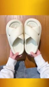 Thick-Soled Fashionable Cross-Strap EVA Summer Slippers Versatile For Home Use With A High-End Feel Comfortable Soft-Soled Slippers For Outdoor Wear