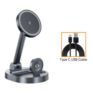 INOVAGEN Magsafe Wireless Charging Stand 15W Fast Charging StationAlloy Magsafe Attach Desk HolderPhoneSmartWatchEarbuds Desk Charging Dock