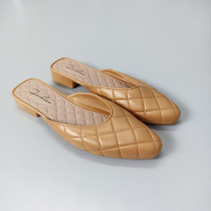 Wolf.id SPT-65 Sandal Wanita Kasual Slip-On Flat Shoes Mules Cewek Kerja Jalan Woman Heel BISA COD