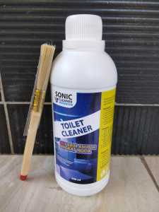 SONIC Toilet Cleaner Cairan Gratis Kuas dan Sarung tangan Pembersih Noda Keramik Kamar Mandi WC Kloset Stainles Syower Kran Pembersih Kerak Noda Membandel Kemasan 1 Liter