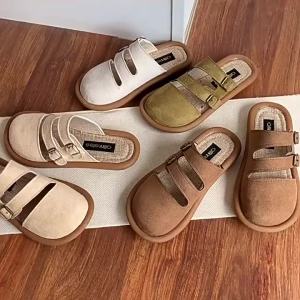 [Free Shipping] 2026 New Summer Vintage Round-Toe Womens Soft-Soled Breathable Cotton-Linen Sandals Versatile Womens Slippers