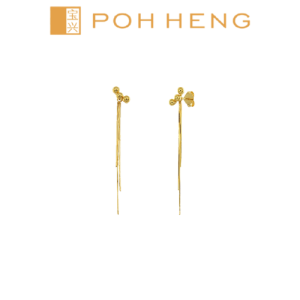 Poh Heng Jewellery 22K Radiant Drop Earrings in Yellow Gold[Price By Weight]
