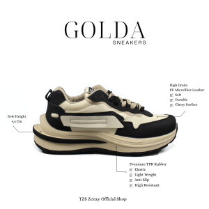 TZS Zenzy Premium Golda - Sneakers Modis Comfy Wanita - Sneakers Jalan-Jalan Wanita - Sneakers Olahraga Wanita - Sepatu Sneakers Wanita