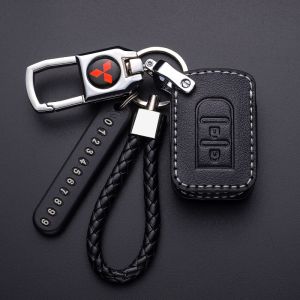 เคสกุญแจรีโมทรถยนต์ แบบหนัง สําหรับ Mitsubishi Montero Mirage Xpander Strada GLX
