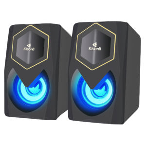 Speaker Laptop / Komputer Kisonli Lampu LED & Switch Volume Control L-1020 - BE